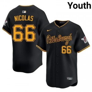 Black Kyle Nicolas #66 Pittsburgh Pirates Baseball Embroidery Jersey | Premium Youth Fit 27654482