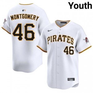 Pittsburgh Buccos Mason Montgomery #46 White Youth Durable Baseball Embroidery Jersey | 2026 Season 13404622