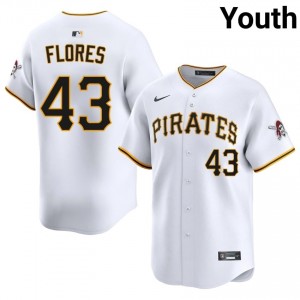 Pittsburgh Pirates Rafael Flores #43 White Youth Exclusive Baseball Embroidery Jersey | 2026 Season 12193828