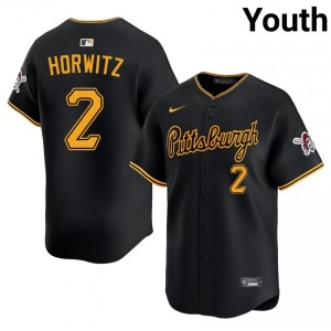 Black Spencer Horwitz #2 Pittsburgh Pirates Baseball Sewn Jersey | Licensed Youth Fit 17036151