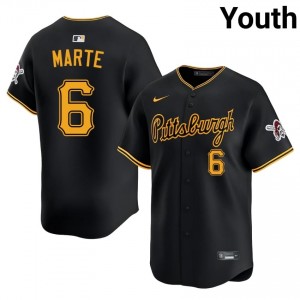 Black Starling Marte #6 Pittsburgh Buccos Baseball Embroidery Jersey | Iconic Youth Fit 90073629