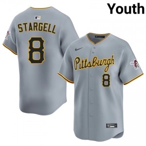 Youth Willie Stargell #8 Gray Sewn Jersey | PIT Pirates Authentic Baseball Gear 51949656