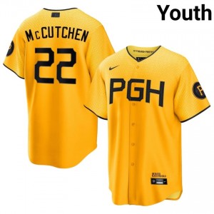 Andrew McCutchen #22 Pittsburgh Pirates City Connect Baseball Jersey | Genuine Youth Gold Embroidery Edition 45428445