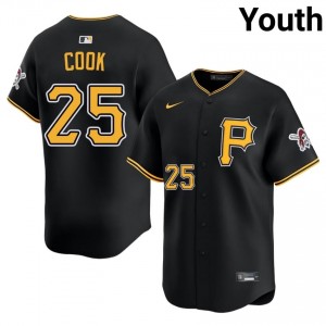 #25 Billy Cook Authentic Youth Limited Baseball Jersey | PIT Black Fan Gear 91741423