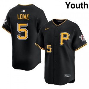 #5 Brandon Lowe Official Youth Limited Baseball Jersey | Pittsburgh Pirates Black Fan Gear 45842294