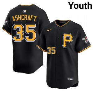 #35 Braxton Ashcraft Gameday Youth Limited Baseball Jersey | PIT Pirates Black Fan Gear 65339064