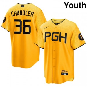 Bubba Chandler #36 PIT City Connect Baseball Jersey | Pro-Grade Youth Gold Stitched Edition 75037668