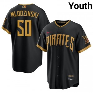 Pittsburgh Buccos Carmen Mlodzinski #50 Blcak Youth City Connect Replica Baseball Embroidery Jersey | 2026 Season 48642975