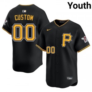 #00 Custom Authentic Youth Limited Baseball Jersey | Pittsburgh Pirates Black Fan Gear 22959158