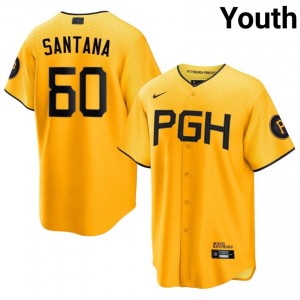 Dennis Santana #60 Pittsburgh Buccos City Connect Baseball Jersey | Official Youth Gold Stitched Edition 90108520