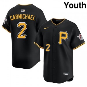 #2 Easton Carmichael Pro-Grade Youth Limited Baseball Jersey | Pirates Black Fan Gear 56615698