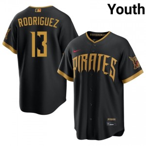 Pittsburgh Pirates Endy Rodriguez #13 Blcak Youth City Connect Licensed Baseball Embroidery Jersey | 2026 Season 67429291