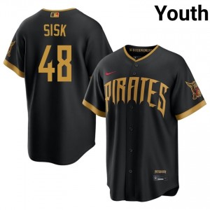 PIT Evan Sisk #48 Blcak Youth City Connect Replica Baseball Embroidery Jersey | 2026 Season 47049246