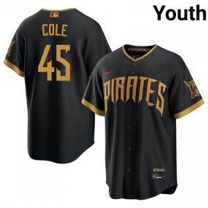 Pittsburgh Pirates Gerrit Cole #45 Blcak Youth City Connect MLB Baseball Stitched Jersey | 2026 Season 49053913