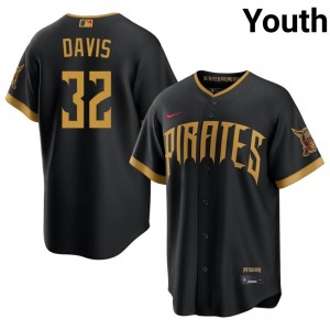 Pirates Henry Davis #32 Blcak Youth City Connect Premium Baseball Embroidery Jersey | 2026 Season 24713002