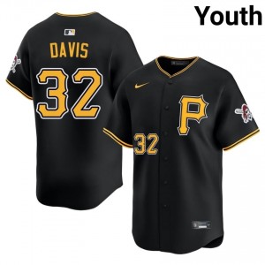 #32 Henry Davis Gameday Youth Limited Baseball Jersey | Pirates Black Fan Gear 22391394