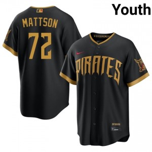 Pittsburgh Buccos Isaac Mattson #72 Blcak Youth City Connect Licensed Baseball Embroidery Jersey | 2026 Season 16530214