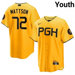 Isaac Mattson #72 Pirates City Connect Baseball Jersey | Classic Youth Gold Stitched Edition 82364393