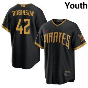 PIT Jackie Robinson #42 Blcak Youth City Connect Iconic Baseball Stitched Jersey | 2026 Season 40863042