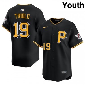 #19 Jared Triolo Classic Youth Limited Baseball Jersey | PIT Pirates Black Fan Gear 20526182