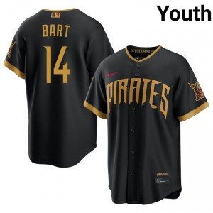 Pirates Joey Bart #14 Blcak Youth City Connect Replica Baseball Sewn Jersey | 2026 Season 39155823