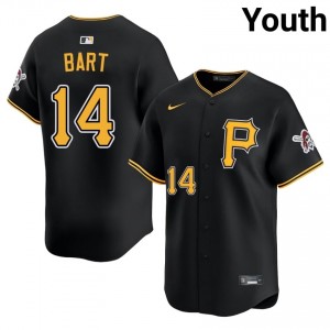 #14 Joey Bart Officially Licensed Youth Limited Baseball Jersey | Pittsburgh Pirates Black Fan Gear 62104907