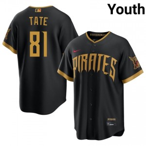 Pittsburgh Buccos Joshua Tate #81 Blcak Youth City Connect Exclusive Baseball Stitched Jersey | 2026 Season 69648659