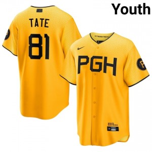 Joshua Tate #81 Pirates City Connect Baseball Jersey | Authentic Youth Gold Stitched Edition 18729071
