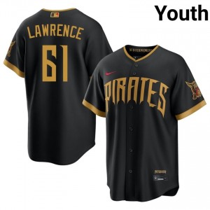 PIT Justin Lawrence #61 Blcak Youth City Connect Premium Baseball Stitch Jersey | 2026 Season 28610789