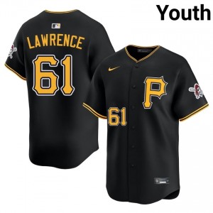 #61 Justin Lawrence Gameday Youth Limited Baseball Jersey | Pittsburgh Pirates Black Fan Gear 16283601