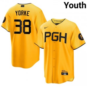 Nick Yorke #38 Pirates City Connect Baseball Jersey | Authentic Youth Gold Stitched Edition 20648399