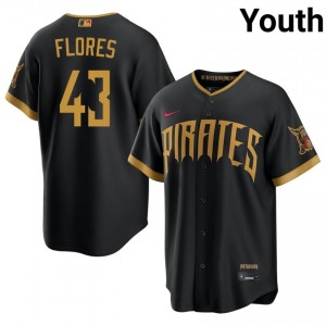Pirates Rafael Flores #43 Blcak Youth City Connect Professional Baseball Embroidery Jersey | 2026 Season 58938174