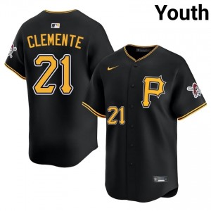 #21 Roberto Clemente Genuine Youth Limited Baseball Jersey | Pittsburgh Pirates Black Fan Gear 40118709